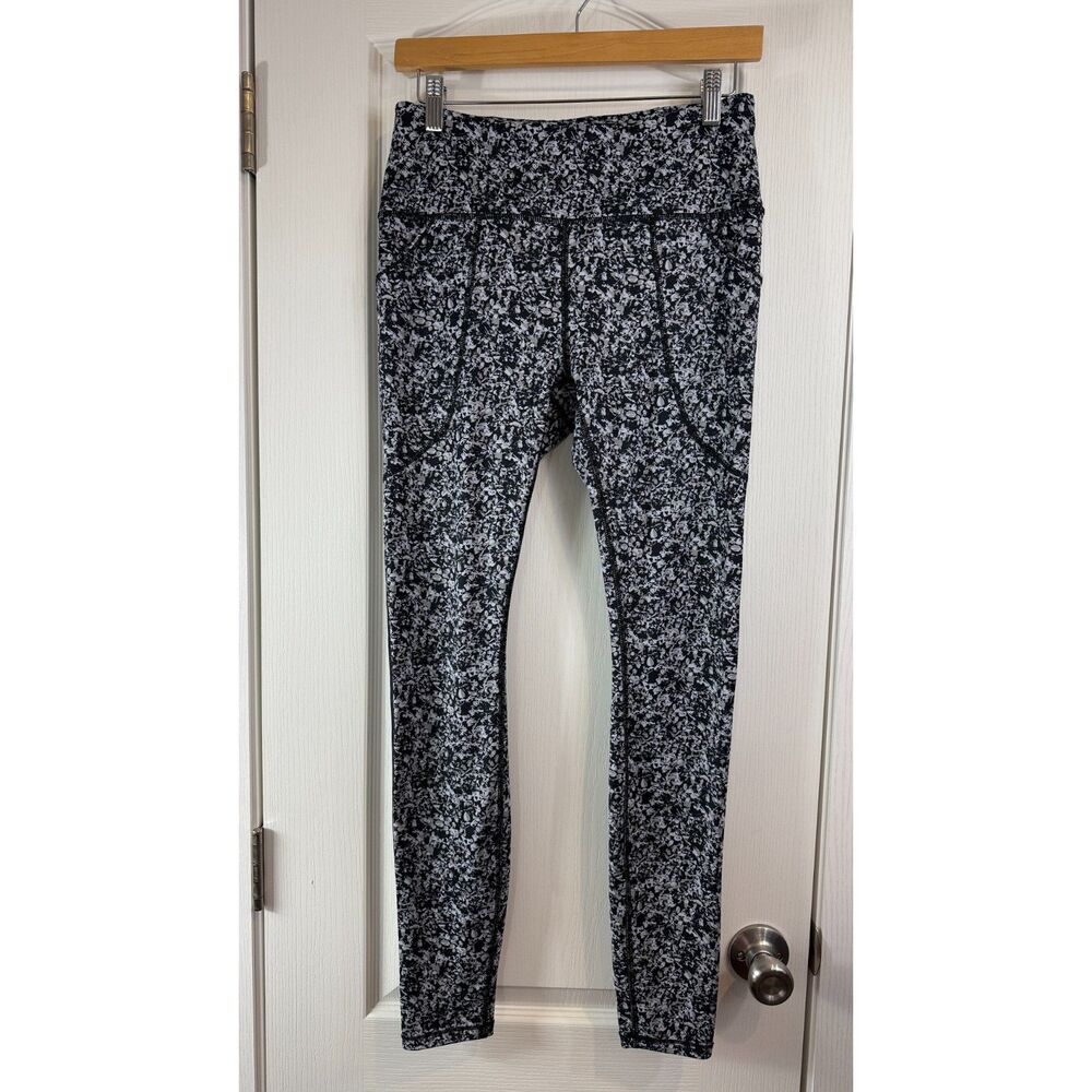 Duluth NoGA Sculpting Leggings Women's Small Regular Black Gray Floral Athletic